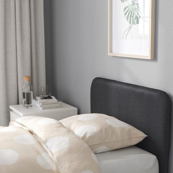 Ikea SLATTUM - Upholstered bed frame, Vissle dark grey,90x200 cm