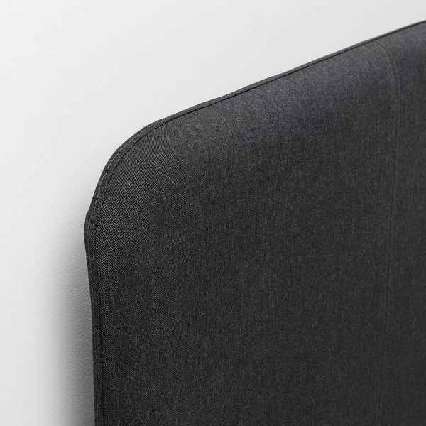 SLATTUM upholstered bed frame, Vissle dark grey, 140x200 cm