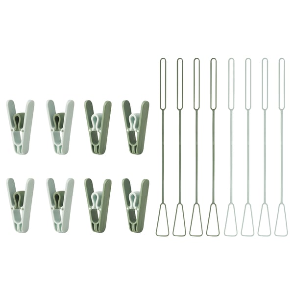 SLIBB hanging clothes peg, green, 8 pack