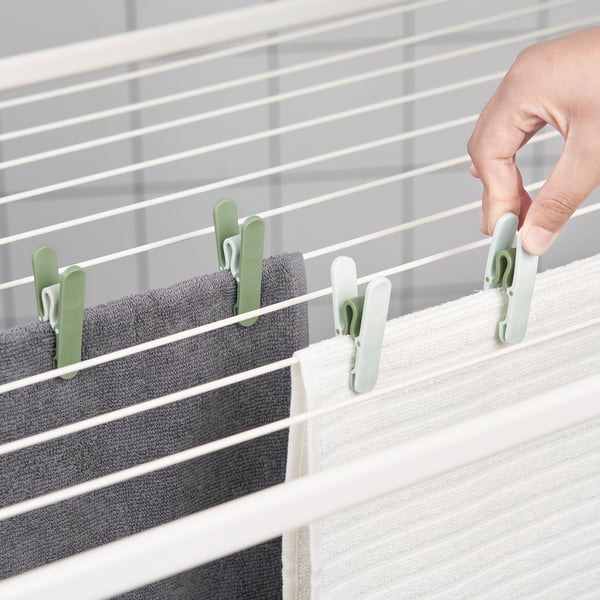 SLIBB clothes peg, green, 8 pack