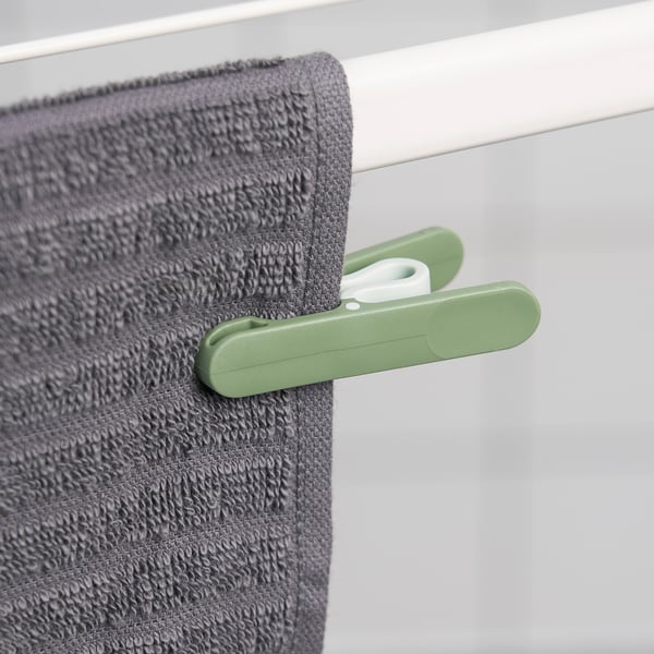 SLIBB clothes peg, green, 8 pack