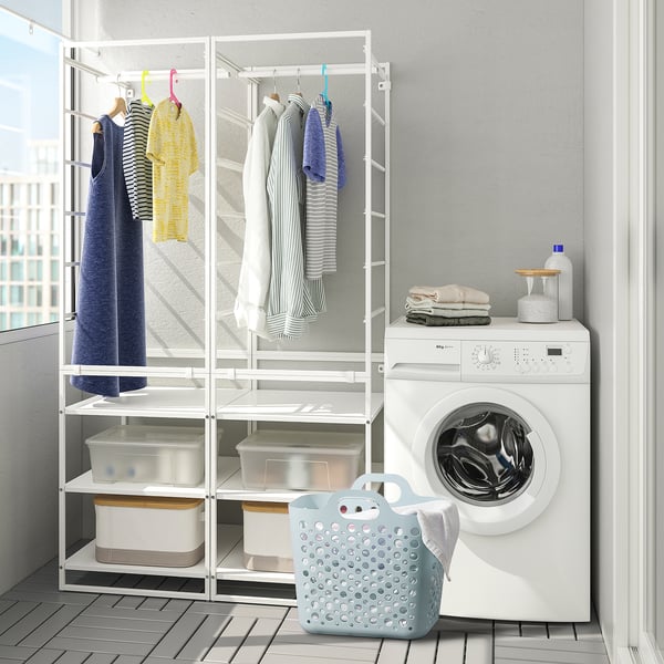 SLIBB flexible laundry basket, blue, 24 l