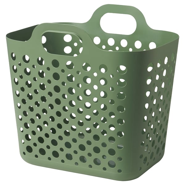 SLIBB flexible laundry basket, green, 24 l