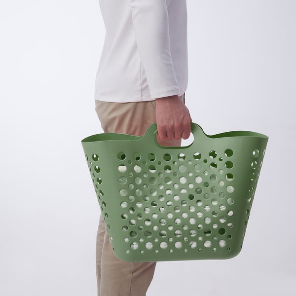 SLIBB flexible laundry basket, green, 24 l
