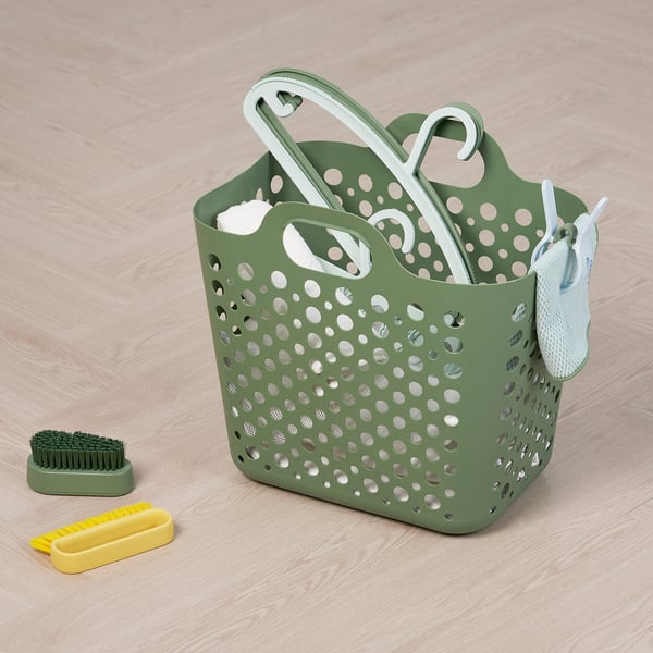SLIBB flexible laundry basket, green, 24 l