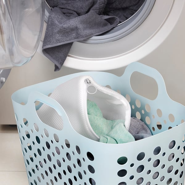 SLIBB washing bag, white/grey, 22x19x22 cm