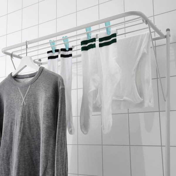 SLIBB drying rack, 2 levels, grey, 78x46x185 cm