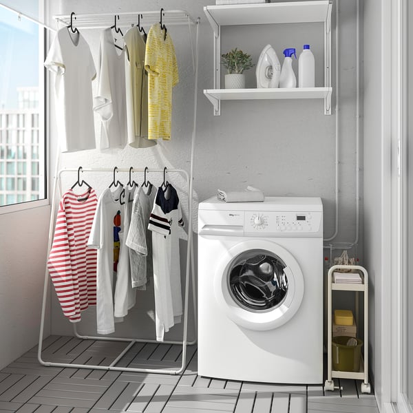 SLIBB drying rack, 2 levels, grey, 78x46x185 cm