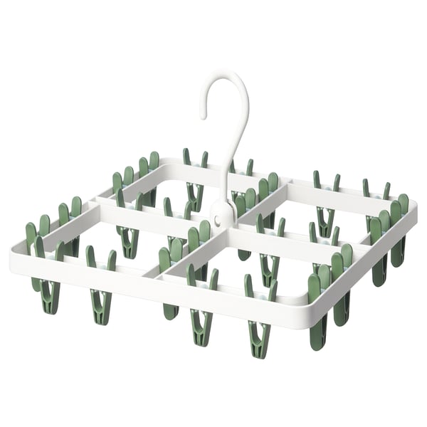 SLIBB hang dryer 24 clothes pegs, green