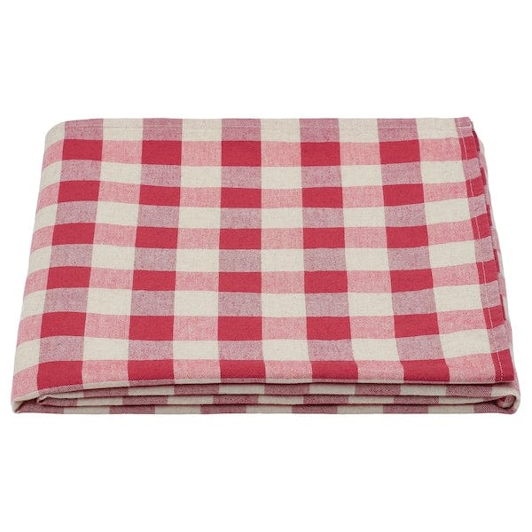 Ikea SLÖJSTJÄRT - Tablecloth, white/red,145x240 cm