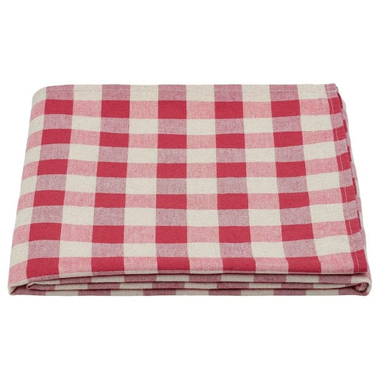 SLÖJSTJÄRT - Tablecloth, white/red,145x240 cm