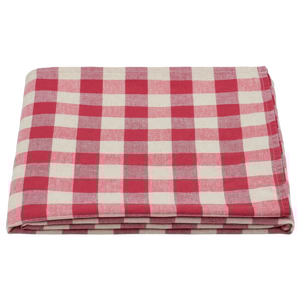 SLÖJSTJÄRT - SLÖJSTJÄRT Tablecloth, white/red, 145x240 cm