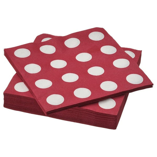 Ikea SLÖJSTJÄRT - Paper napkin, red/white,33x33 cm