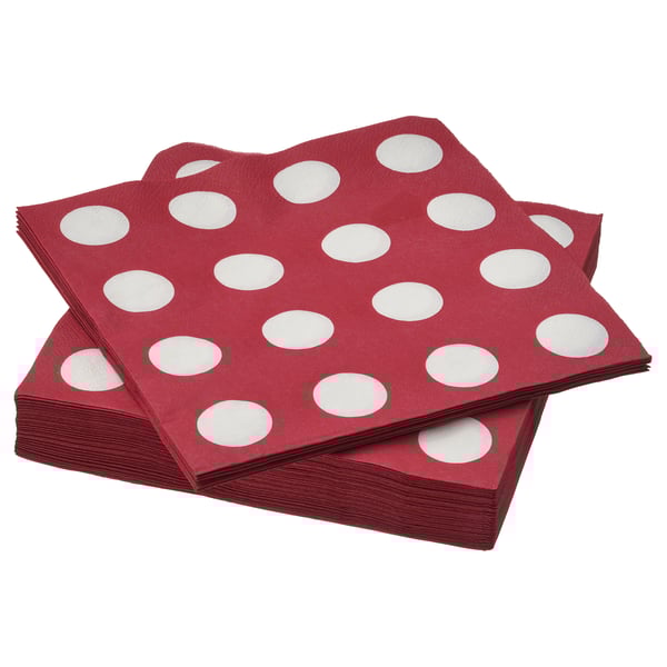 SLÖJSTJÄRT paper napkin, red/white, 33x33 cm