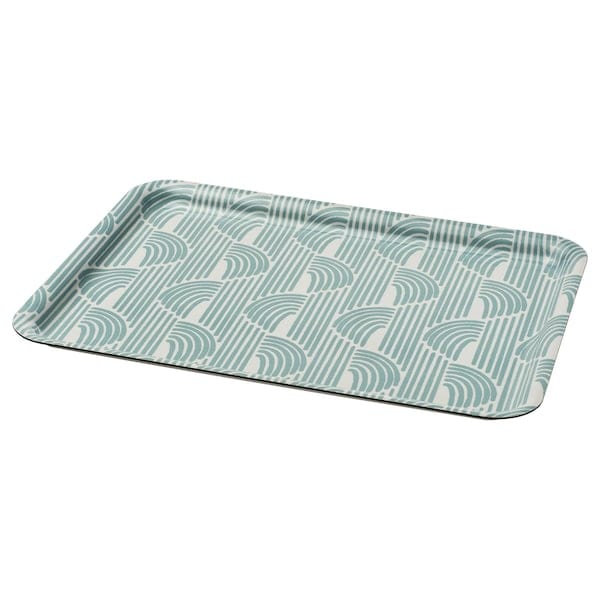 Ikea SLÖJSTJÄRT - Tray, blue/patterned,28x37 cm