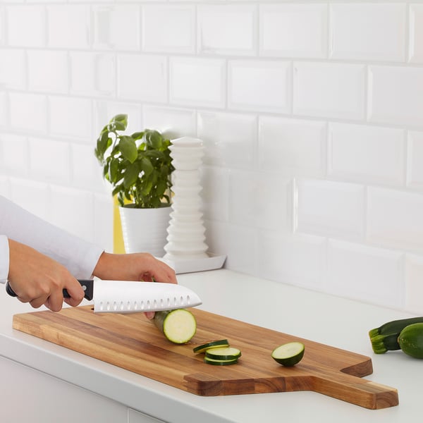 SMÅÄTA chopping board, acacia, 72x28 cm