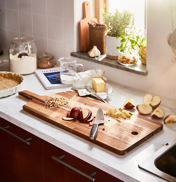 SMÅÄTA chopping board, acacia, 72x28 cm