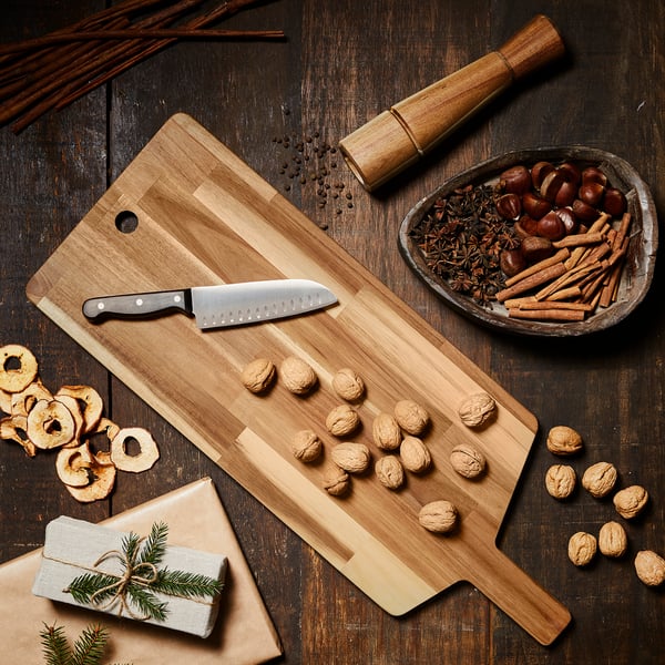 SMÅÄTA chopping board, acacia, 72x28 cm
