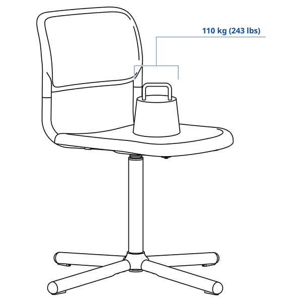 SMÄLLEN swivel chair, black, 40x85x65 cm