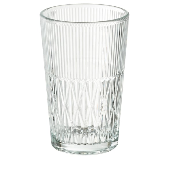 SMÄLLSPIREA vase, clear glass/patterned, 17 cm