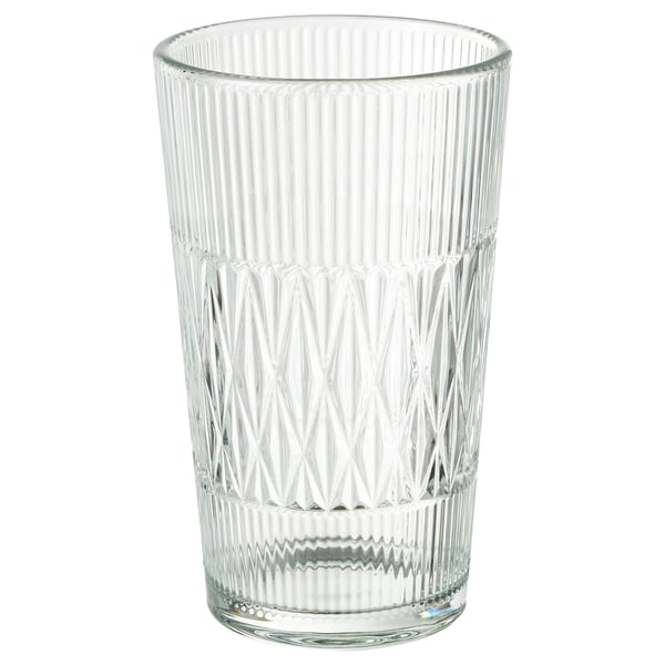 SMÄLLSPIREA vase, clear glass/patterned, 22 cm