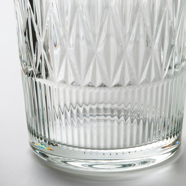SMÄLLSPIREA vase, clear glass/patterned, 22 cm