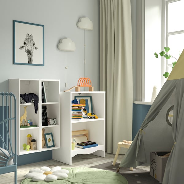 SMÅGÖRA changing tbl/bookshelf w 2 shlf ut, white, 60x104x81 cm