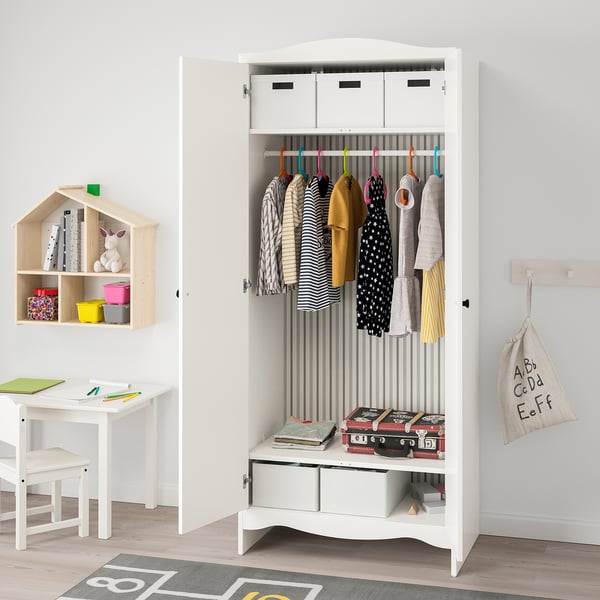 SMÅGÖRA wardrobe, white, 80x50x187 cm