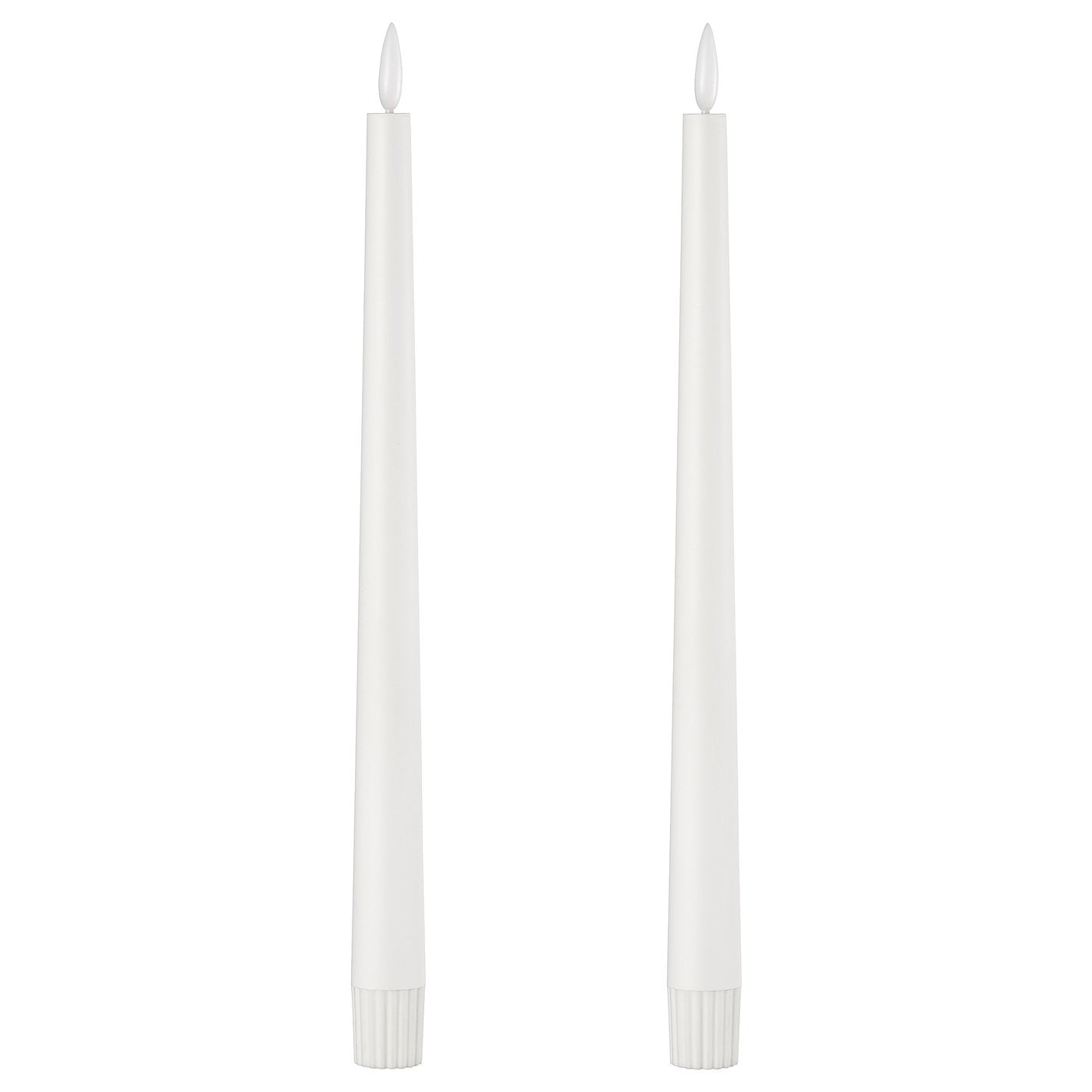 SMÅLOM LED taper candle, battery-operated white, 22 mm, 2 pack
