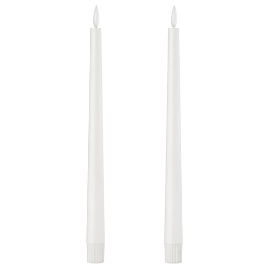 SMÅLOM LED taper candle, battery-operated white, 22 mm, 2 pack