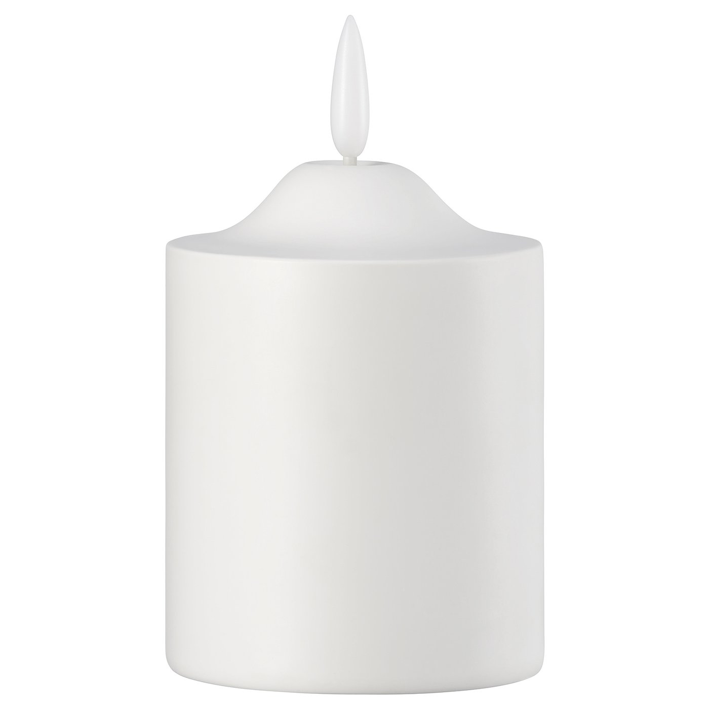 SMÅLOM LED pillar candle, battery-operated white, 68 mm