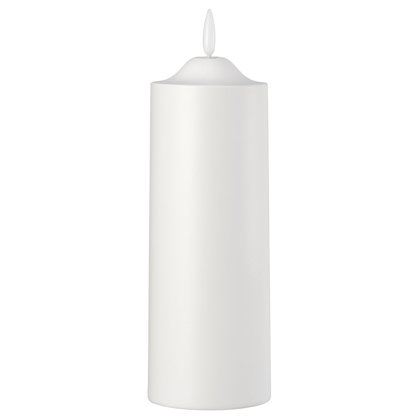 SMÅLOM LED pillar candle, battery-operated white, 19 cm
