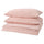 SMÅNUNNEÖRT - SMÅNUNNEÖRT Duvet cover and 2 pillowcases, red-brown white/striped, 240x220/50x80 cm