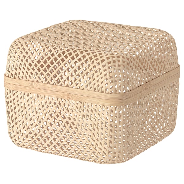 SMARRA box with lid, natural, 30x30x23 cm