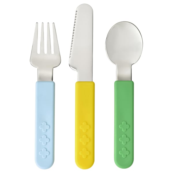 SMASKA 3-piece cutlery set, mixed colours