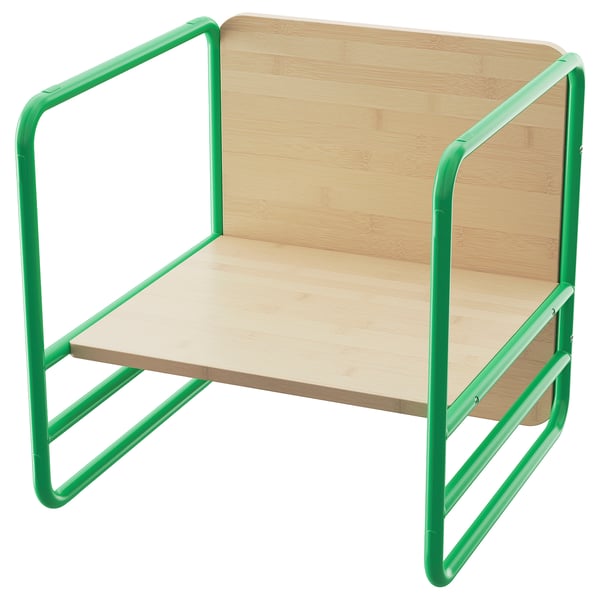 SMÅSKRAKE multi-functional child chair/table, green, 39x39x39 cm