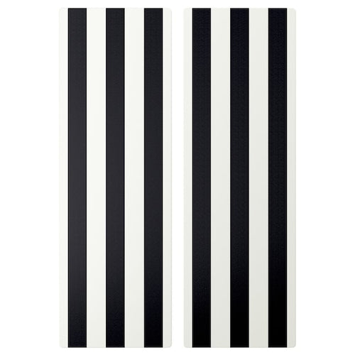 SMÅSTAD - Door, black/white stripe, 30x90 cm