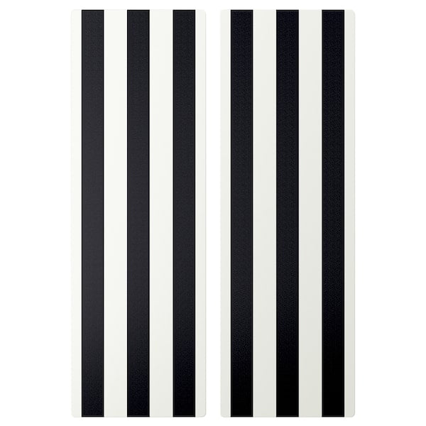 SMÅSTAD - Door, black/white stripe, 30x90 cm