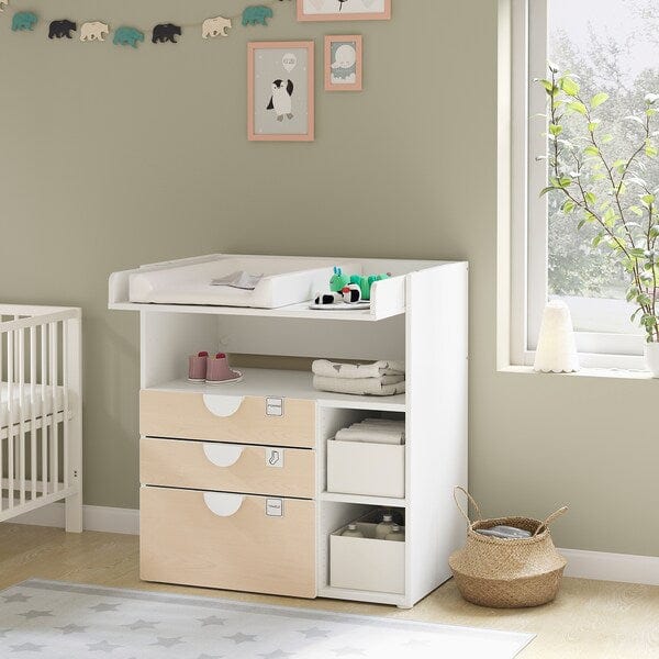 Ikea SMÅSTAD - Changing table, white birch/with 3 drawers, 90x79x100 cm