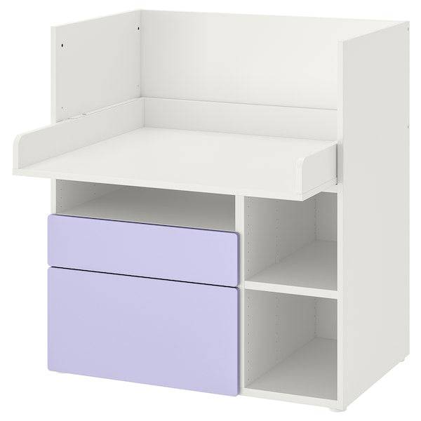 SMÅSTAD changing table, white lilac/with 3 drawers, 90x79x100 cm
