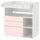 SMÅSTAD - Changing table, pale pink/with 3 drawers, 90x79x100 cm