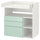 SMÅSTAD changing table, white light green/with 3 drawers, 90x79x100 cm