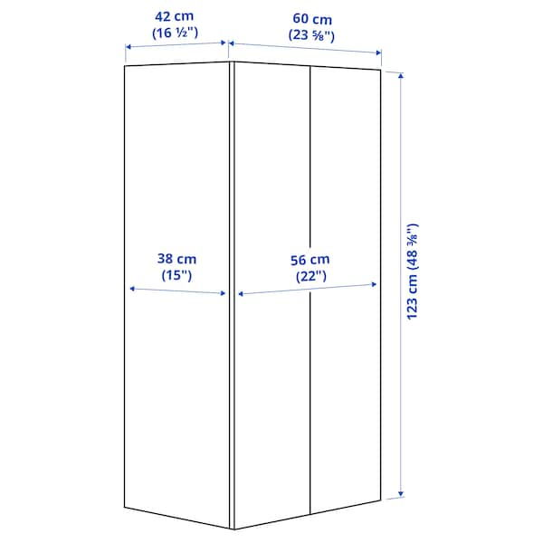 SMÅSTAD - Wardrobe, white/birch, 60x42x123 cm