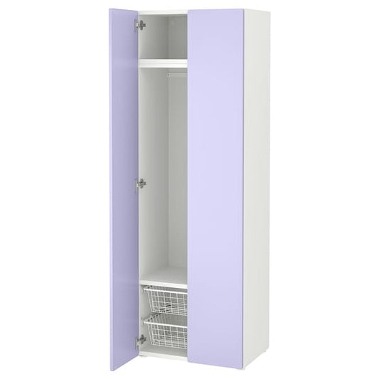 Ikea SMÅSTAD - Wardrobe, white/lilac, 60x42x181 cm