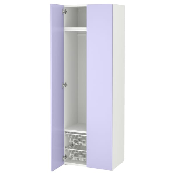 SMÅSTAD - Wardrobe, white/lilac, 60x42x181 cm