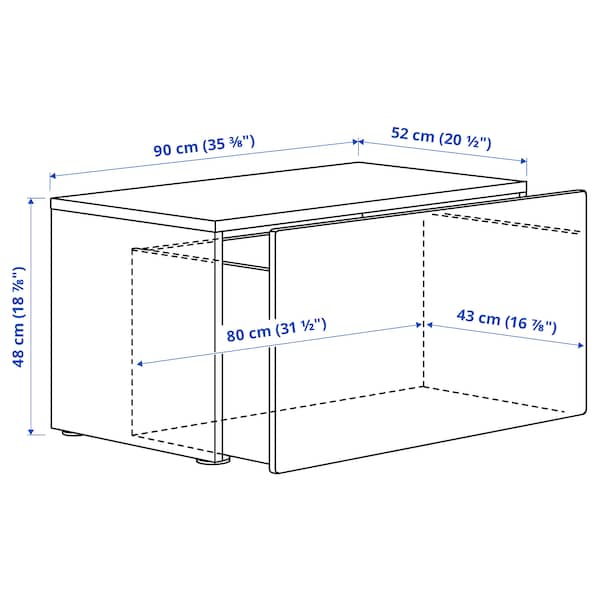 Ikea SMÅSTAD - Bench with toy storage, white/pale pink, 90x52x48 cm