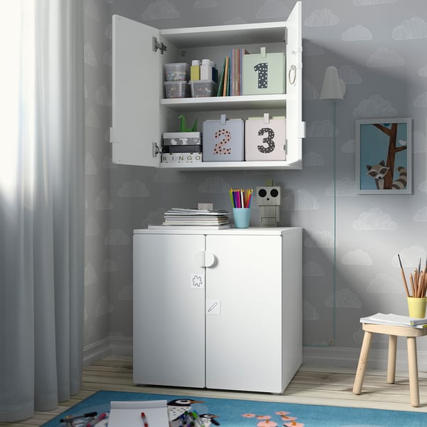 SMÅSTAD - SMÅSTAD Wall cabinet, white white/with 1 shelf, 60x32x60 cm