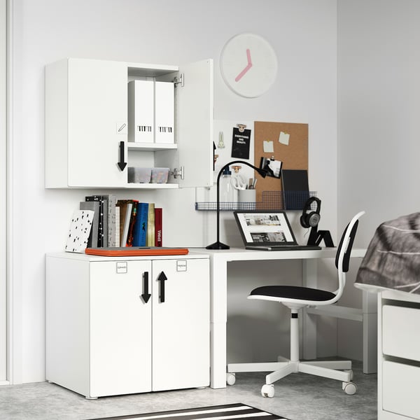 SMÅSTAD wall cabinet, white grey/with 1 shelf, 60x32x60 cm
