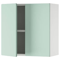 SMÅSTAD - Wall cabinet, white light green/with 1 shelf, 60x32x60 cm