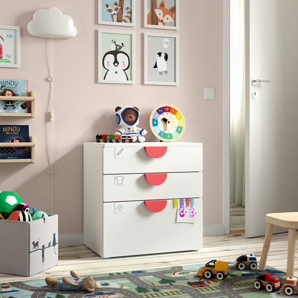 SMÅSTAD / PLATSA - SMÅSTAD / PLATSA Chest of 3 drawers, white/white, 60x42x63 cm